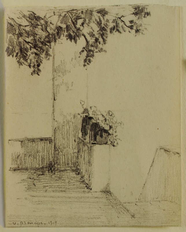 1919 - Balcone con vaso di fiori a Formia